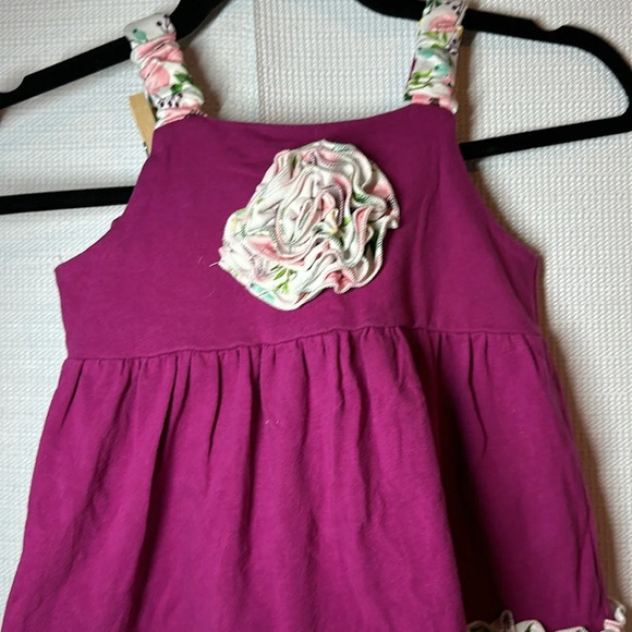ADORABLE SWEETNESS Outfit Floral Ruffle Straps Tiered Girls Size 7 - Picture 2 of 6